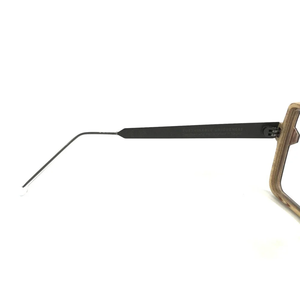 Nina Mur Eyeglasses Frames TETE A66 Blue Wave Soft Matte Wood Square 54-17-140